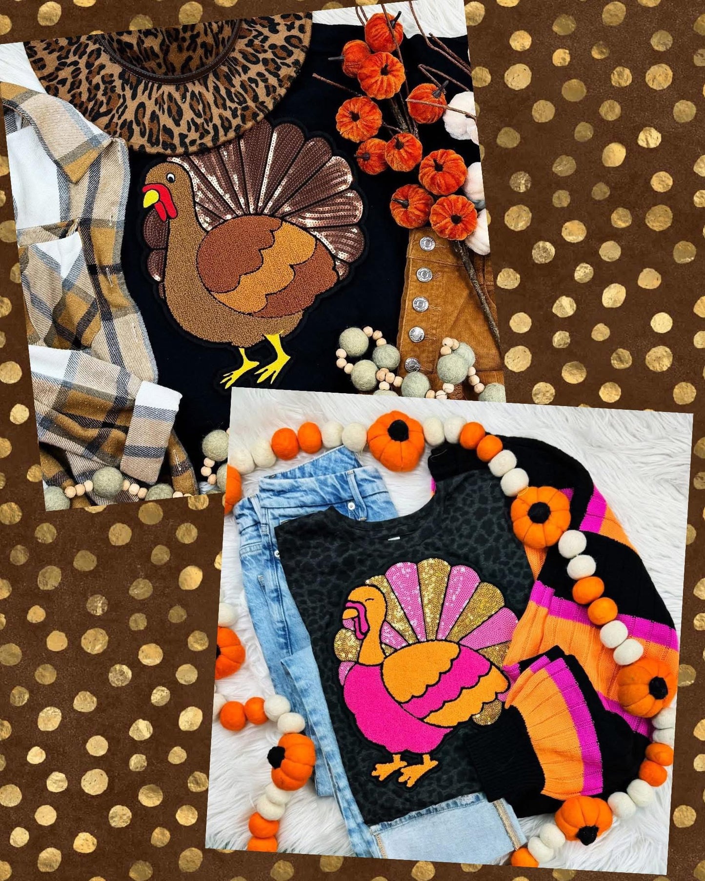 Sequin turkey leopard