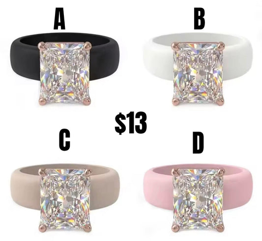 Silicone diamond ring