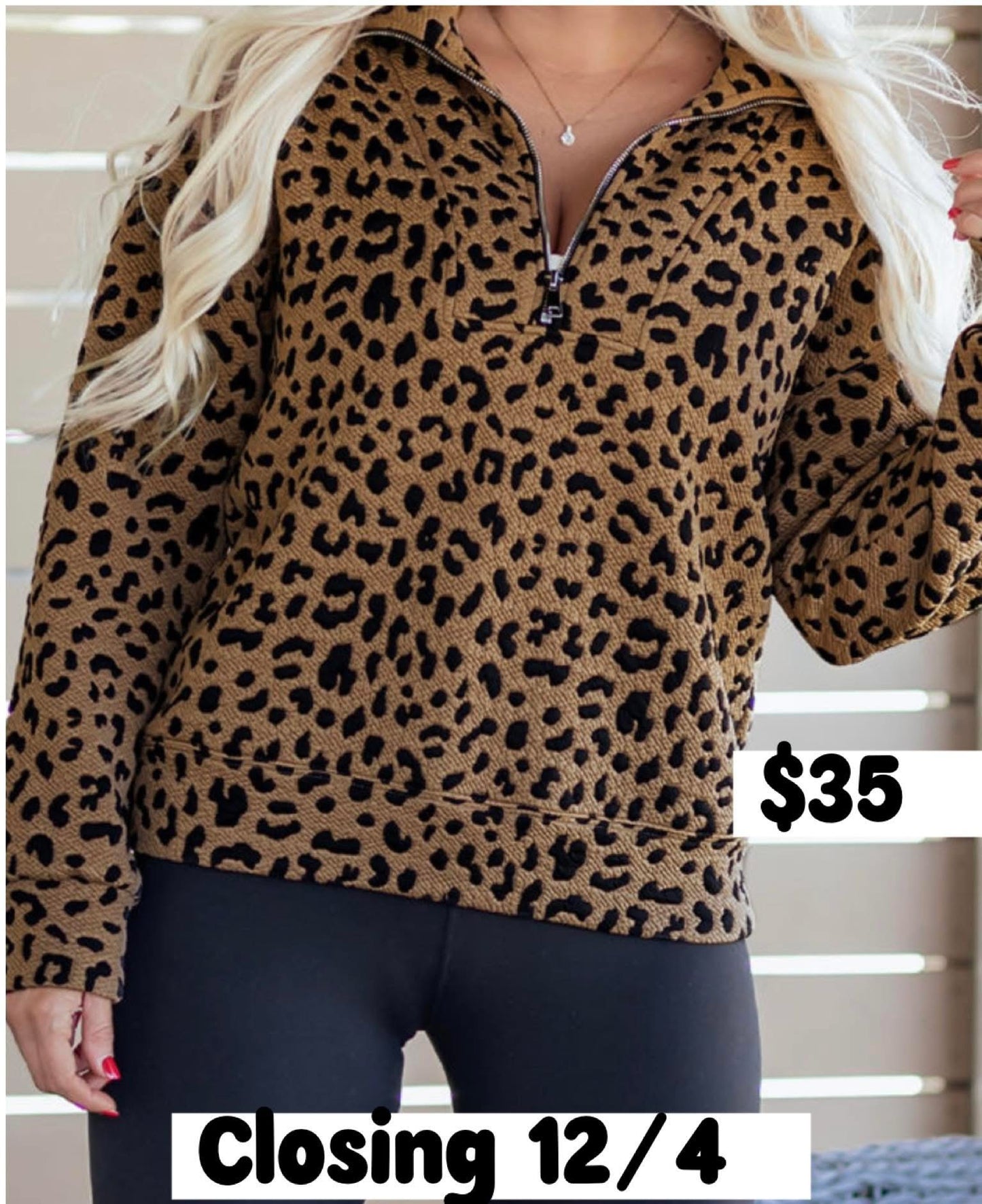 Leopard 1/4 zip