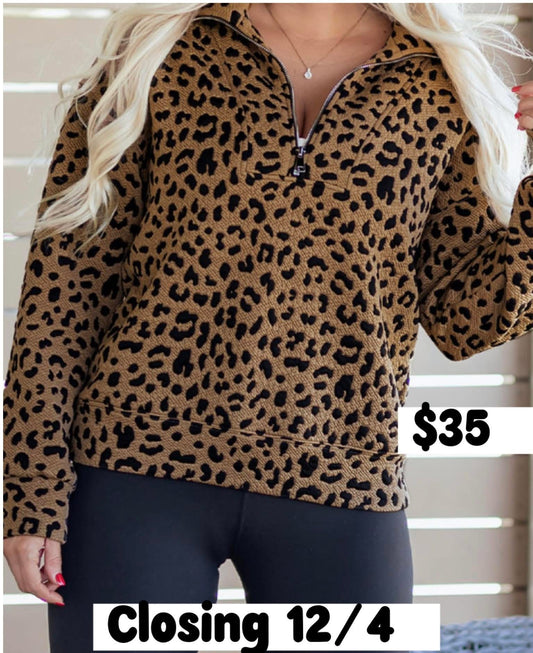 Leopard 1/4 zip