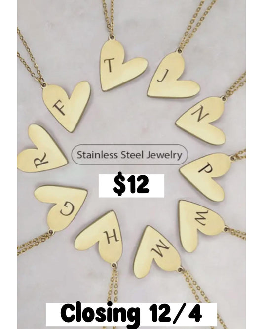 Initial heart necklace